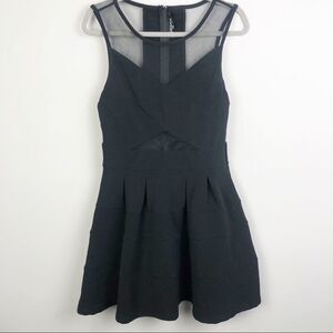 CRYSTAL DOLL | Fit & Flare Black Dress Sheer Back & Accents Women’s Size 13
